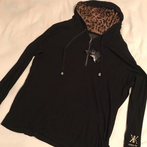 Kardashian Kollection Black Leopard Hoodie